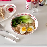 Bol à soupe/ramen en céramique style dessin animé chat mignon, compatible micro-ondes, design inspiré d'Instagram, grande taille