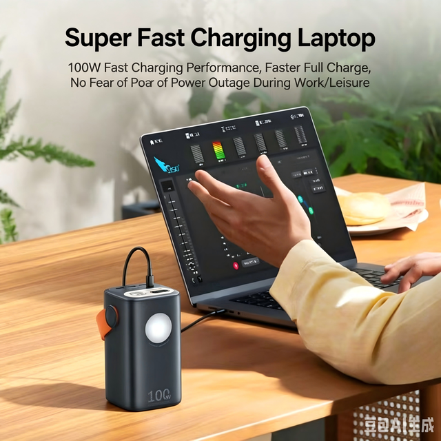 Portable 60000mAh PD 100W MPPT Lithium Polymer Power Bank Pure Sine Wave Dual Fast Charging Flashlight Jump Starter for Laptops