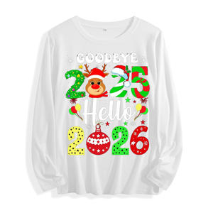 Camiseta de manga larga 100% algodón "Goodbye 2025 <span class=keywords><strong>Hello</strong></span> 2026 Reno Christmas Graphic", multicolor - Product Image 4