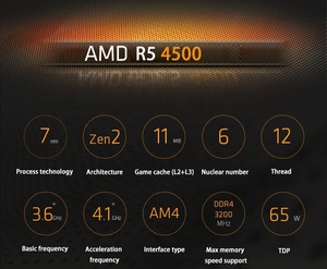 Procesador AMD R5 3600 4500 5500 5600 en Caja, CPU R5 7600X de 7nm, 6 Núcleos y 12 Subprocesos, R5 4500 en Caja para PC de Escritorio, AM4, Nuevo - Product Image 6