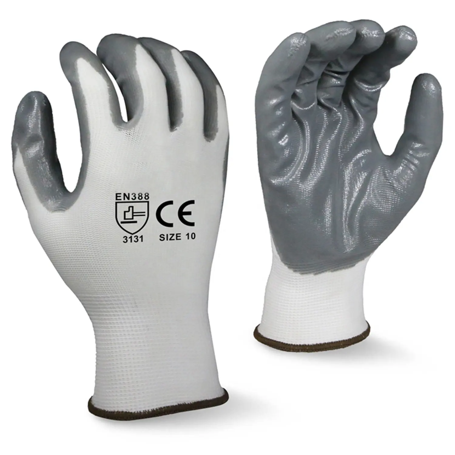 Guantes de trabajo de nitrilo, guantes de nitrilo con revestimiento de nailon pu de 13g, rendimiento superior, trabajo ligero