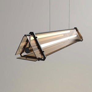 Nordic Minimalist Designer Long Glass Pendant <b>Light</b> Luxury Creative Artistic <b>Dining</b> Table for Restaurant Coffee Shop Chandelier - Product Image 1