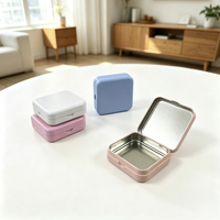 Boîte en étain 60*60*20mm, mini boîte carrée à couvercle rabattable pour bonbons et emballages alimentaires, petits articles ménagers, conteneur carré portable