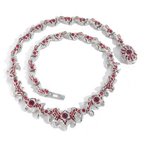 Chaîne à maillons Hip-Hop plaquée or blanc Collier ras du cou Épines aux yeux rouges Chaîne parasite Design exagéré Bijoux de mode