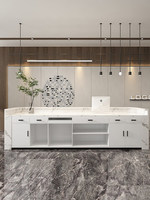 Bureau d'accueil carré en MDF de style nordique moderne Yimutang pour salons de beauté, clubs de santé, bars, entreprises