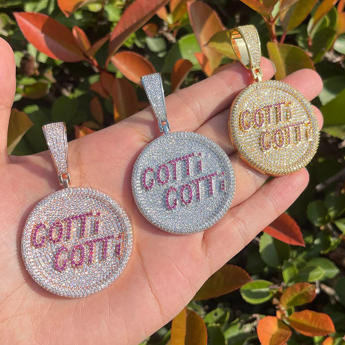 rose gold powder+24inch3mm twisted chain