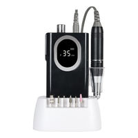 Perceuse à ongles électrique Pro 25W avec support de charge et poignée Moteur professionnel sans balais Conception ronde en plastique