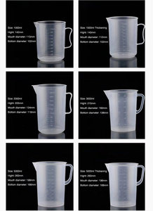 Phòng thí nghiệm tốt nghiệp 100% New PP cốc nhựa đo cốc cốc có nắp đậy - Product Image 4