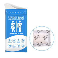 Kantong Urin Darurat Sekali Pakai 800ml Urinal Portabel Unisex untuk Perjalanan, Kemacetan Lalu Lintas, Berkemah, Kehamilan & Penggunaan Luar Ruangan