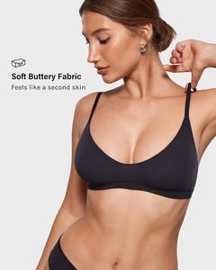 Reggiseni <span class=keywords><strong>Bralette</strong></span> da <span class=keywords><strong>Donna</strong></span> Incredibilmente Morbidi con Scollo a U, Senza Imbottitura, Senza Ferretto, Comodi per Dormire, Modello Pullover - Product Image 2