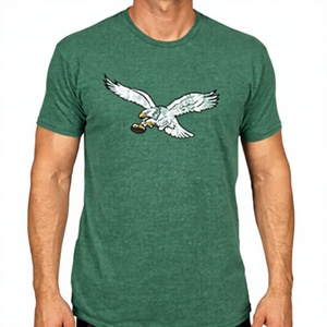 Camiseta con gráfico de águila verde para hombre, camiseta de algodón y fibra de bambú de manga corta con cuello redondo, ropa informal - Product Image 3