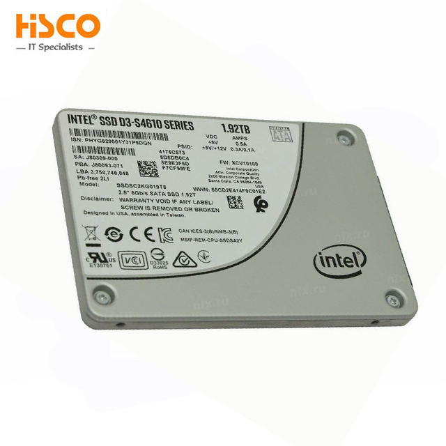 SSDSC2KG019T8 SSDSC2KG019T801 for Intel D3-S4610 Series 1.92TB SATA 3.0 6Gb/S 2.5" 64-Layer TLC 3D NAND Solid State Drive SSD