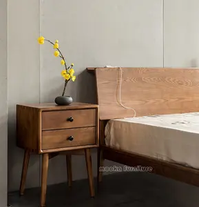 מודרני עיצוב מוצק עץ סוף שולחן עם מגירת מיטת שולחן שידה שליד המיטה שולחן