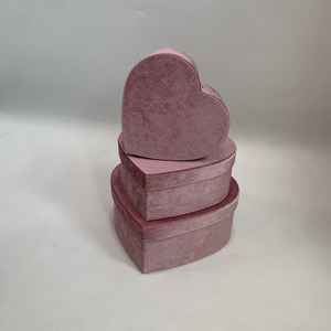 Hình Trái Tim Ba Mảnh Thiết Lập Cao Cấp Hoa Tại Chỗ Nhung Handmade Giấy Hộp Quà Tặng Cho Sinh Nhật Chất Lượng Cao Cá Nhân Hộp - Product Image 3