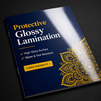 Service d'impression de brochures pliées en trois, personnalisées, offset, couleur pleine, avec plastification, pour la promotion professionnelle des entreprises