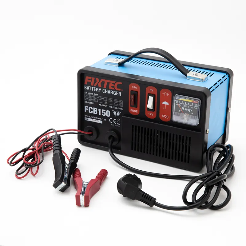 FIXTEC Pengisi Daya Baterai Litium Portabel 6V/12 Volt Jump Starter Pengisi Daya Baterai Otomatis untuk Mobil Sepeda Motor