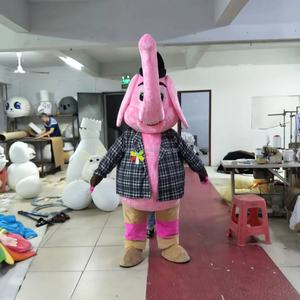 Efun quantité minimale de commande 1 pièce Costume de mascotte éléphant <span class=keywords><strong>rose</strong></span> taille adulte personnalisé Costume de mascotte animal en peluche à vendre - Product Image 1