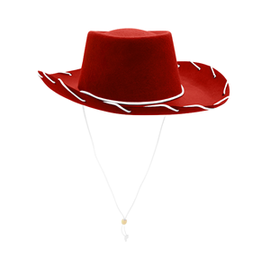 Chapeau de <span class=keywords><strong>cowboy</strong></span> vintage unisexe réglable en feutre marron et rouge pour enfants, casquette décontractée western en jean pour l'extérieur, toutes saisons, réglable - Product Image 6