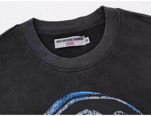 Maglietta Sportiva da Uomo 2026 di Alta Qualità in Cotone Pesante 100%, Oversize con Spalle Cadenti, Manica Corta, Stampa <span class=keywords><strong>Vintage</strong></span> in Spugna, Stile Hip Hop - Product Image 5