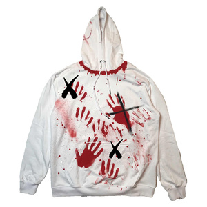 Felpa Personalizzata in Cotone Pesante con Stampa Graffiti e Applicazioni Ricamate, Stile Streetwear Traspirante e Vestibilità Ampia - Product Image 1