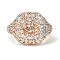 Gemnel personnalisé dernière tendance 925 sterling Angel Eye Signet Diamond covered Ring