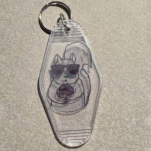 Porte-clés de motel rétro vintage en plastique vierge personnalisé avec logo promotionnel, porte-clés de motel avec boucle, code QR - Product Image 4