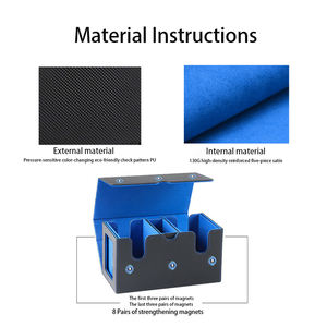 Caja de separación de ventana doble con manga 200, caja de cubierta de tarjeta de comercio, caja de almacenamiento de cierre magnético de cuero para <span class=keywords><strong>Magic</strong></span> <span class=keywords><strong>Commander</strong></span> - Product Image 3