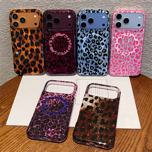 เคสโทรศัพท์ลายเสือดาววิบวับแบบแม่เหล็กสำหรับ iPhone 18 Pro Max 15 16 17 รองรับการชาร์จไร้สาย ป้องกันการกระแทก - Product Image 1