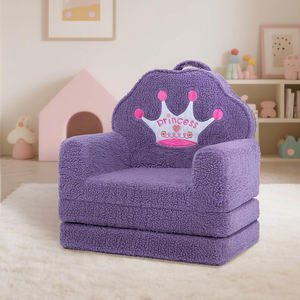 Sillón Plegable Infantil de Esponja Comprimida al Vacío, Tipo Sofá Convertible en Tumbona, Muebles Infantiles <span class=keywords><strong>para</strong></span> Sala de Juegos, Diseño Princesa - Product Image 1