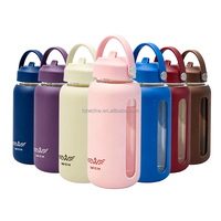 Wecan 2026, Taza de Café de Doble Pared de Vidrio Borosilicato de Alta Calidad, Estilo Americano, 800ml/600ml, con Funda de Silicona