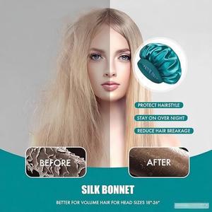 <span class=keywords><strong>Bonnet</strong></span> en satin de soie pour dormir, <span class=keywords><strong>bonnet</strong></span> de nuit en soie double couche pour hommes et femmes, <span class=keywords><strong>bonnet</strong></span> doux doublé de satin pour cheveux bouclés - Product Image 5