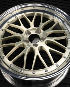 Jantes forgées sur mesure SHIN 2 pièces, design <span class=keywords><strong>LM</strong></span>, finition or brossé, lèvres polies, déport profond, 5x112 5x120 pour BMW M2 M3 M4 F80 F82 F87 G20 M340i - Product Image 3