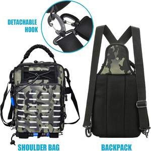 Sac à dos de pêche gratuit pour hommes avec 4 boîtes à pêche, 2 porte-cannes, housse de pluie, grand équipement de pêche - Product Image 4