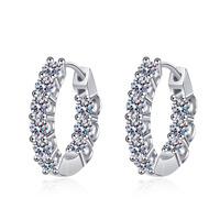 Boucles d'oreilles clous de mariage en argent 925 avec moissanite couleur D de 1,8 carats au total, testées, pour femme, bijoux fins