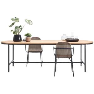 Ensemble de jardin en rotin d'extérieur, bois de teck, 6 places, design minimaliste, meubles de salle à manger pour patio - Product Image 5