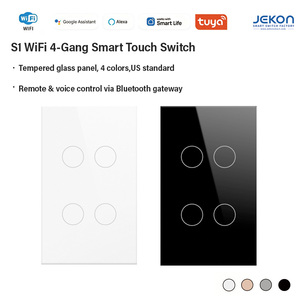 <span class=keywords><strong>Interrupteur</strong></span> tactile intelligent <span class=keywords><strong>4</strong></span> voies WiFi Direct 2,<span class=keywords><strong>4</strong></span> GHz, câble neutre US, pas de passerelle requise, contrôle vocal de l'éclairage via l'application Tuya - Product Image 3