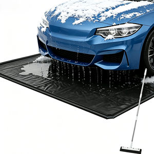 Tapis <span class=keywords><strong>de</strong></span> sol antidérapant et imperméable avec raclette pour le stationnement et le lavage <span class=keywords><strong>de</strong></span> voitures, tapis <span class=keywords><strong>de</strong></span> protection <span class=keywords><strong>de</strong></span> garage en PVC noir multi-tailles - Product Image 1