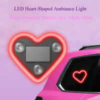 Lumière néon solaire LED en forme de cœur, alimentée par énergie solaire 12V, sans fil, pour la décoration intérieure de la voiture, fenêtre arrière, éclairage intérieur