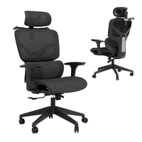 Chaise de bureau moderne grise en maille à dossier haut personnalisée ergonomique pour de longues heures de travail