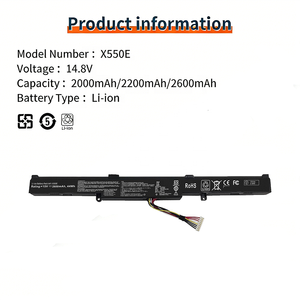 Batería para Portátil <span class=keywords><strong>A41</strong></span>-<span class=keywords><strong>X550E</strong></span> Compatible con <span class=keywords><strong>ASUS</strong></span> X450E X450JF X550ZA X750JA X751MA X751NV X751LA F751LDV K450E A450JN K751LN - Product Image 2