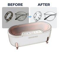 Nettoyeur ultrasonique électrique portable 600 ml, machine de nettoyage en profondeur pour lunettes, bijoux, montres, accessoires dentaires et automobiles
