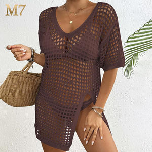 Mujer Crochet White Hollow Beach Vestidos Sexy Straps Coverup Knit Summer Dress <span class=keywords><strong>para</strong></span> Beach - Product Image 6