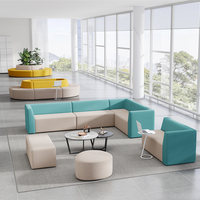 Ensemble de canapés modernes et minimalistes, mobilier de bureau modulaire en forme de L, housse de canapé, ensemble pour zone d'attente et réception, combinaison libre