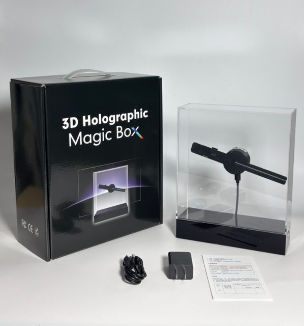 Mini 3D Desktop Holographic Fan Display Small Indoor Hologram Projector OEM Option 1 Year Warranty App Remote Control for Gift