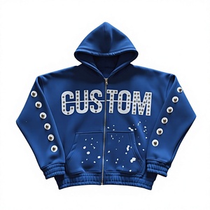Sudadera con Capucha Personalizada al por Mayor, Estilo Vintage, de Algodón y Felpa, Corte Holgado para Boutiques de Ropa Masculina en EE. UU., con Logotipo Bordado - Product Image 1