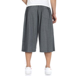 Shorts amples en coton mélangé pour homme, 250 g/m², respirants, légers, unis, avec logo personnalisé - Product Image 3