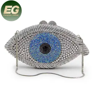LEB1153-1 mesdames bourse de cristal bling strass de soirée diamant femmes evil eye embrayage sac