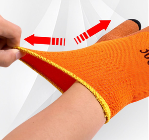 Guantes de Nitrilo Marrón Espumado de China, Guantes de Goma Naranja y Algodón Rojo para Construcción y Reparación de Automóviles - Product Image 4