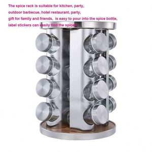 Rotary Holder <b>Spice</b> Seasoning Organizer with Bottle Glass Seasoning Bottle Wholesale Premium Seasoning Bottle Glass - Product Image 6