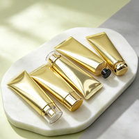 Tube cosmétique pour crème et lotion, emballage de 80 ml, petit tube à lotion avec couvercles dorés